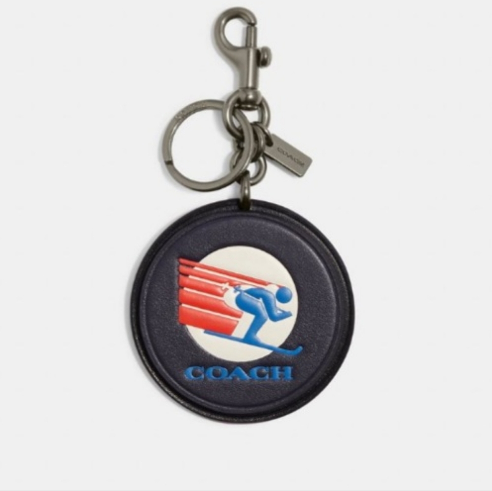 NWT Coach Key Fob In Signature Canvas With Ski Speed Graphic
